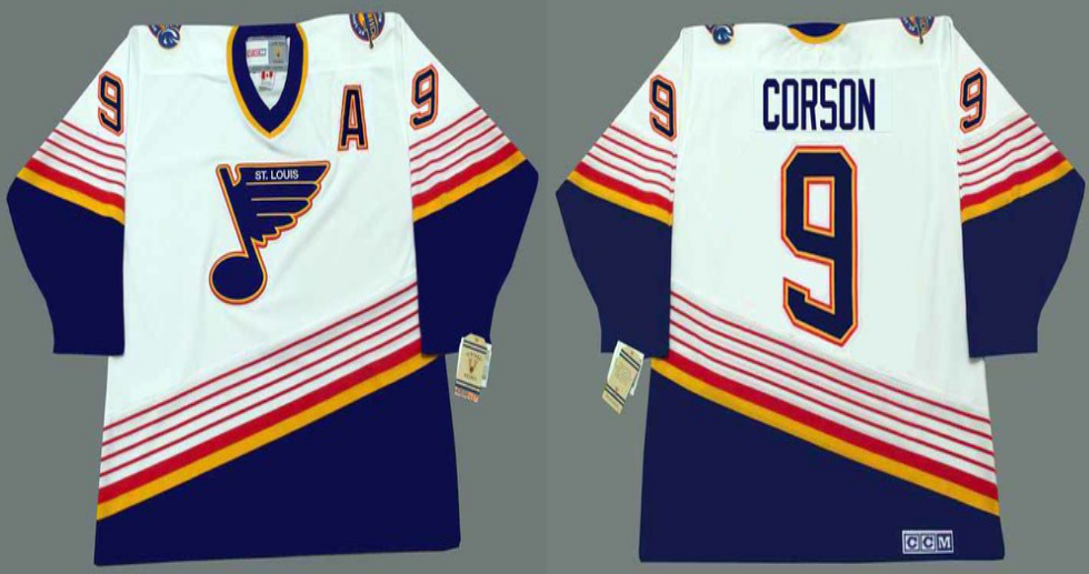 2019 Men St.Louis Blues #9 Corson white CCM NHL jerseys